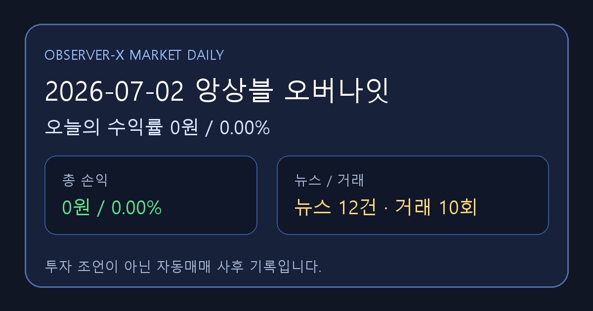 2026-07-02 앙상블 오버나잇 오늘의 수익률 0원 (0.00%)